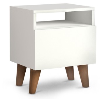 Κομοδίνο Luce Megapap χρώμα λευκό 40x30x47,6εκ.