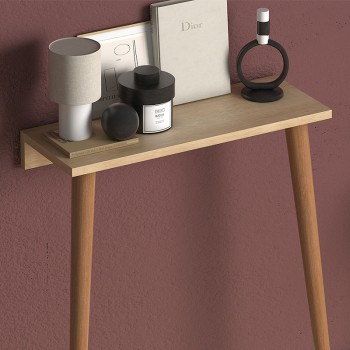 Κονσόλα επιτοίχια Fiona Megapap χρώμα oak 60x22x73εκ.