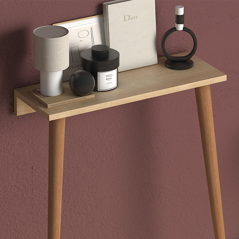 Κονσόλα επιτοίχια Fiona Megapap χρώμα oak 60x22x73εκ.