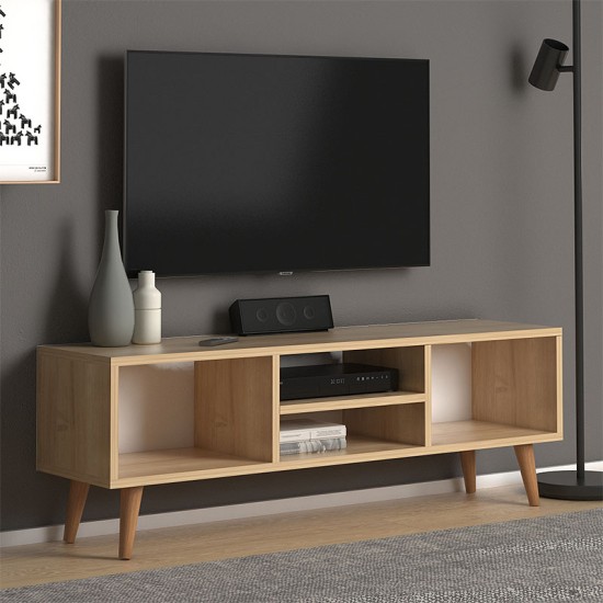 Έπιπλο τηλεόρασης Loren Megapap από μελαμίνη χρώμα oak 120x30x40εκ. Έπιπλο τηλεόρασης Loren Megapap από μελαμίνη χρώμα oak 120x30x40εκ.