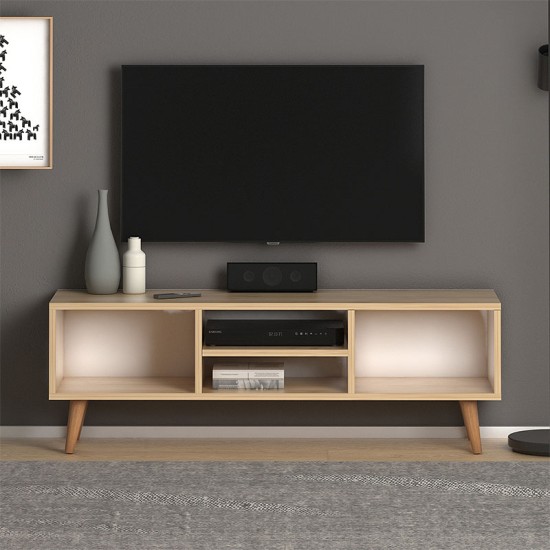 Έπιπλο τηλεόρασης Loren Megapap από μελαμίνη χρώμα oak 120x30x40εκ. Έπιπλο τηλεόρασης Loren Megapap από μελαμίνη χρώμα oak 120x30x40εκ.