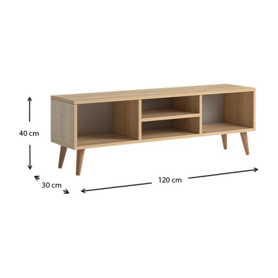 Έπιπλο τηλεόρασης Loren Megapap από μελαμίνη χρώμα oak 120x30x40εκ. Έπιπλο τηλεόρασης Loren Megapap από μελαμίνη χρώμα oak 120x30x40εκ.