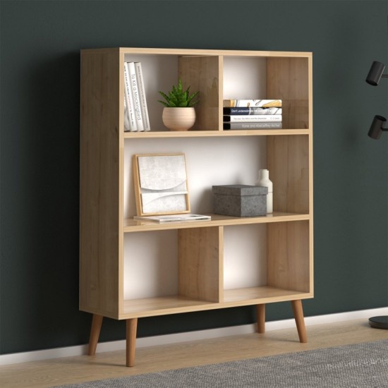 Βιβλιοθήκη μελαμίνης Cube Megapap χρώμα oak 80x24x100εκ. Βιβλιοθήκη μελαμίνης Cube Megapap χρώμα oak 80x24x100εκ.