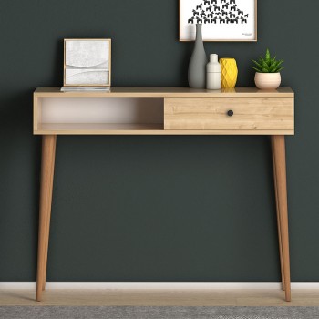 Κονσόλα Napoli Megapap χρώμα oak 90x29x88εκ.