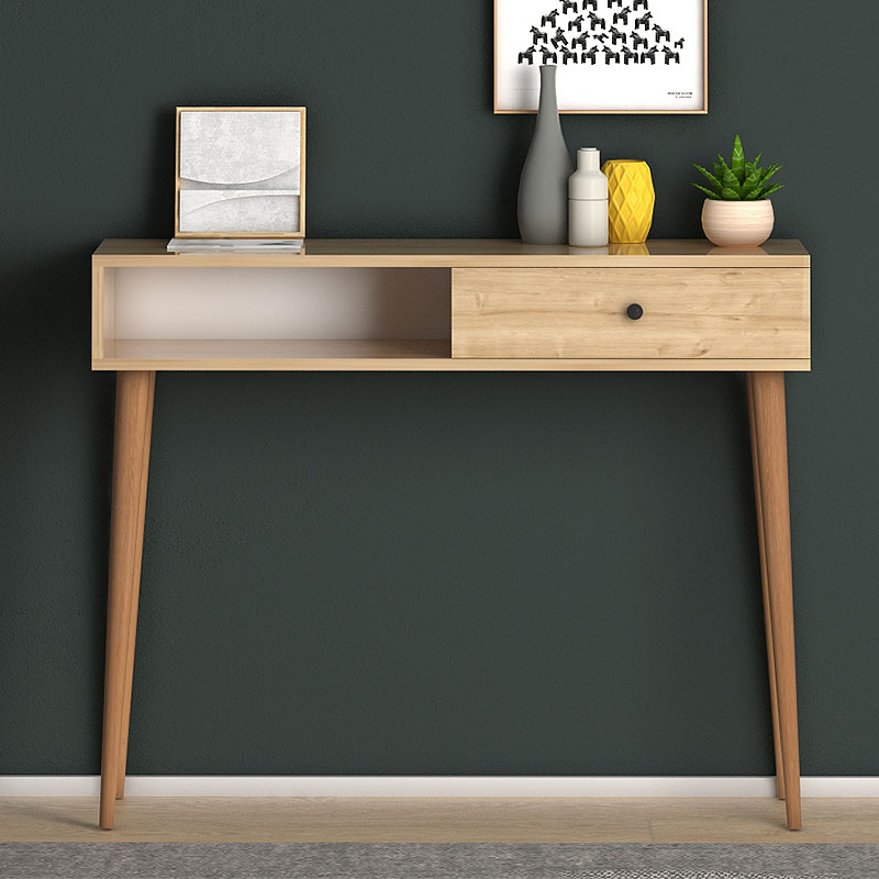 Κονσόλα Napoli Megapap χρώμα oak 90x29x88εκ.