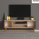Έπιπλο τηλεόρασης Parma Megapap από μελαμίνη χρώμα industrial grey - oak 120x30x40εκ. Έπιπλο τηλεόρασης Parma Megapap από μελαμίνη χρώμα industrial grey - oak 120x30x40εκ.