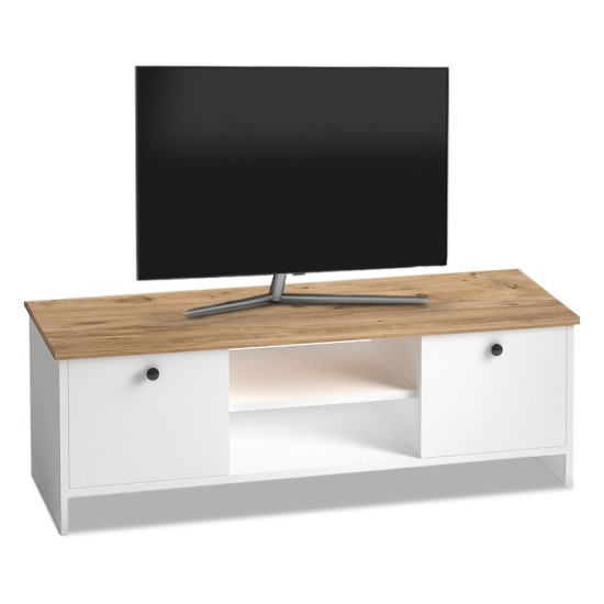 Έπιπλο τηλεόρασης Cube Megapap από μελαμίνη χρώμα pine - white 120x30x40εκ. Έπιπλο τηλεόρασης Cube Megapap από μελαμίνη χρώμα pine - white 120x30x40εκ.