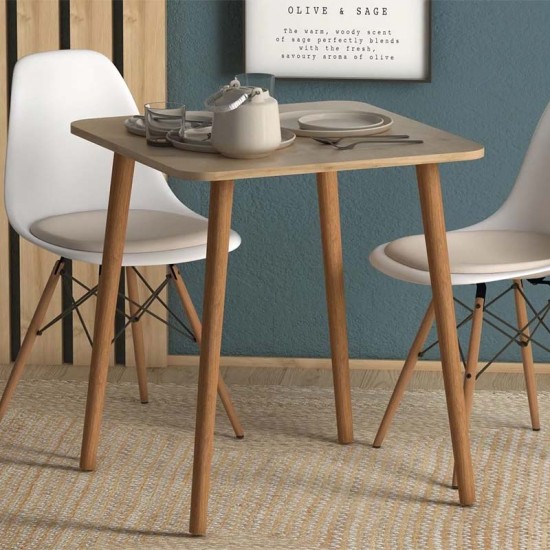 Τραπέζι Kare Megapap από μελαμίνη χρώμα oak 70x70x72εκ. Τραπέζι Kare Megapap από μελαμίνη χρώμα oak 70x70x72εκ.