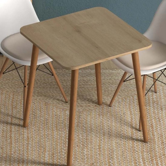 Τραπέζι Kare Megapap από μελαμίνη χρώμα oak 70x70x72εκ. Τραπέζι Kare Megapap από μελαμίνη χρώμα oak 70x70x72εκ.