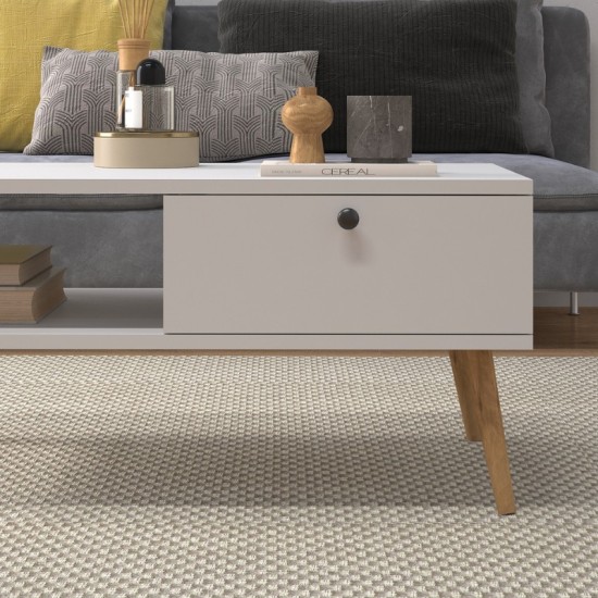 Τραπεζάκι σαλονιού Napoli Megapap χρώμα λευκό 90x50x44εκ. Τραπεζάκι σαλονιού Napoli Megapap χρώμα λευκό 90x50x44εκ.