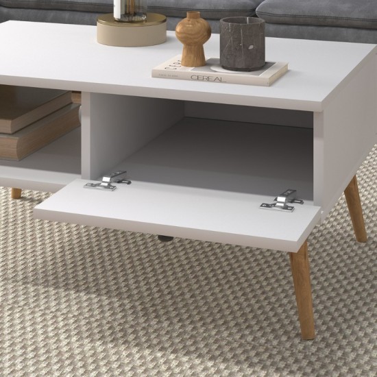 Τραπεζάκι σαλονιού Napoli Megapap χρώμα λευκό 90x50x44εκ. Τραπεζάκι σαλονιού Napoli Megapap χρώμα λευκό 90x50x44εκ.
