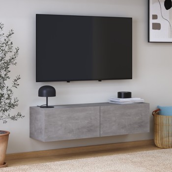 Έπιπλο τηλεόρασης επιτοίχιο Palm Megapap χρώμα γκρι ρετρό 120x32x30εκ.