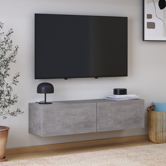 Έπιπλο τηλεόρασης επιτοίχιο Palm Megapap χρώμα γκρι ρετρό 120x32x30εκ. Έπιπλο τηλεόρασης επιτοίχιο Palm Megapap χρώμα γκρι ρετρό 120x32x30εκ.