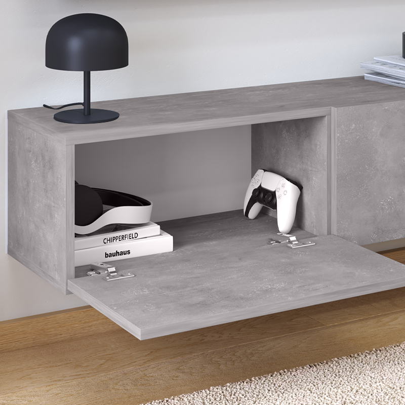 Έπιπλο τηλεόρασης επιτοίχιο Palm Megapap χρώμα γκρι ρετρό 180x32x30εκ.