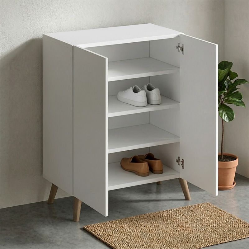 Παπουτσοθήκη Luce Megapap χρώμα λευκό 70x35x85εκ.