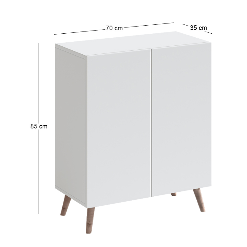Παπουτσοθήκη Luce Megapap χρώμα λευκό 70x35x85εκ.