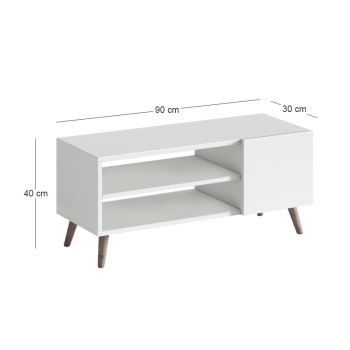 Έπιπλο τηλεόρασης Parma Megapap χρώμα λευκό 90x30x40εκ.