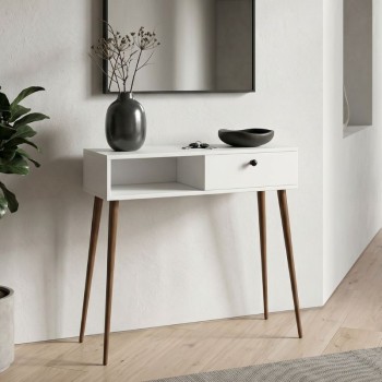 Κονσόλα Napoli Megapap χρώμα λευκό 90x29x88εκ.