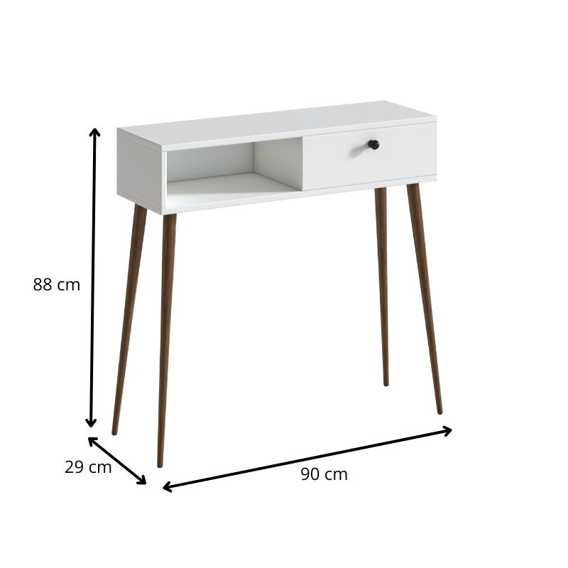 Κονσόλα Napoli Megapap χρώμα λευκό 90x29x88εκ.