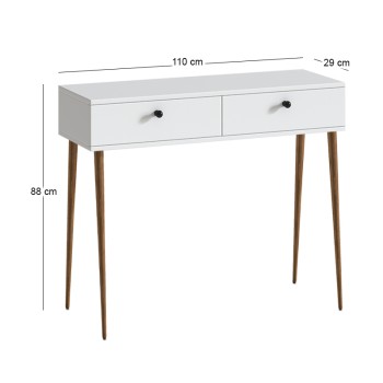 Κονσόλα Alis Megapap χρώμα λευκό 110x29x88εκ.