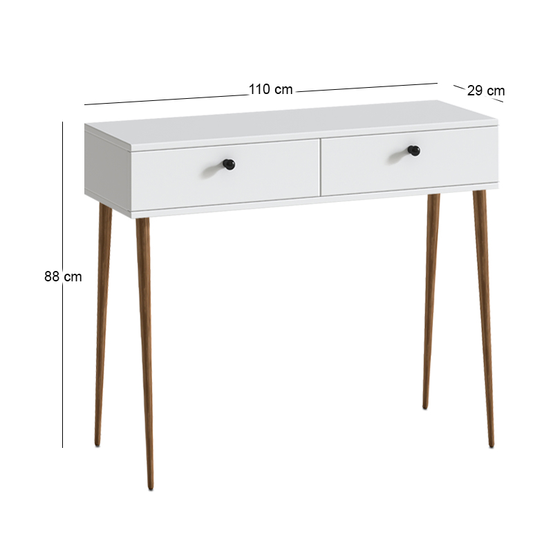 Κονσόλα Alis Megapap χρώμα λευκό 110x29x88εκ.