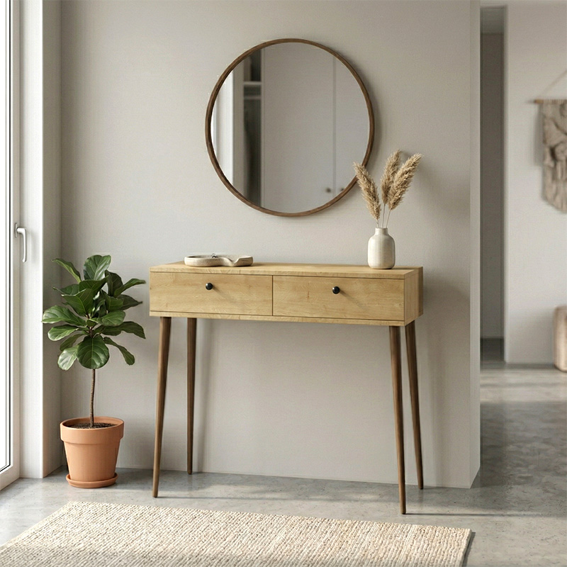 Κονσόλα Alis Megapap χρώμα sapphire oak 110x29x88εκ.