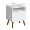 Κομοδίνο Sole Megapap χρώμα λευκό 40x30x47,6εκ.