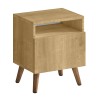 Κομοδίνο Sole Megapap χρώμα sapphire oak 40x30x47,6εκ.