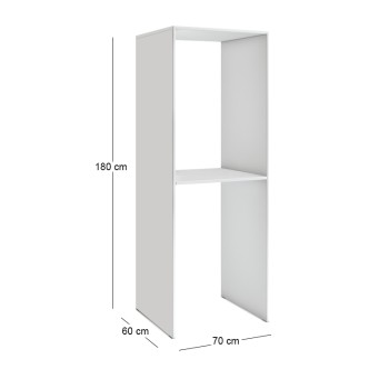 Έπιπλο πλυντηρίου - στεγνωτηρίου Evgenia Megapap χρώμα λευκό 70x60x180εκ.