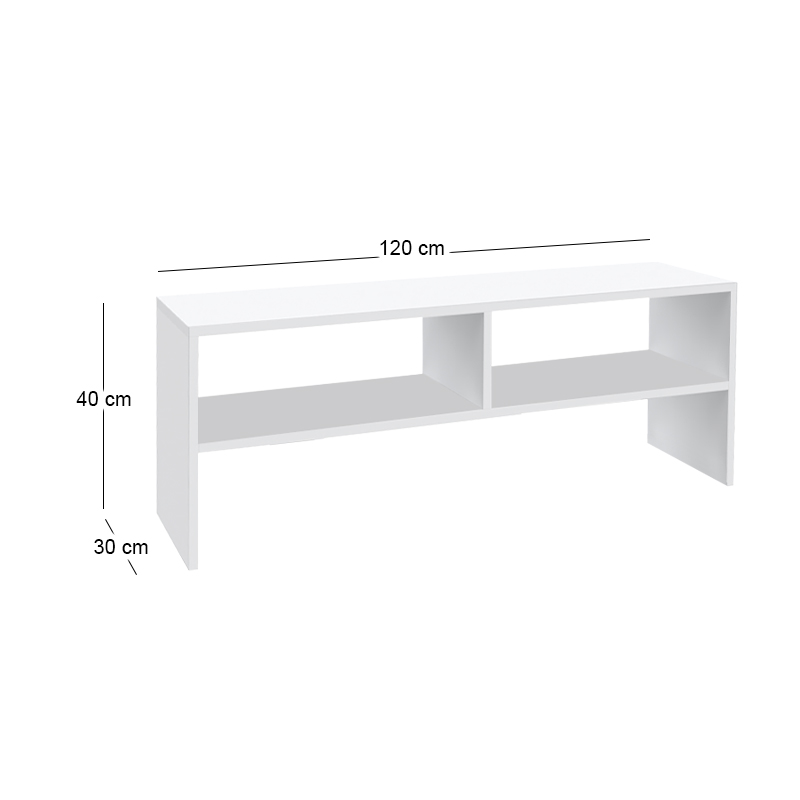 Έπιπλο τηλεόρασης Beirut Megapap χρώμα λευκό 120x30x40εκ.