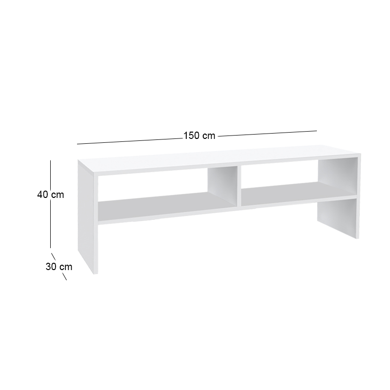 Έπιπλο τηλεόρασης Beirut Megapap χρώμα λευκό 150x30x40εκ.