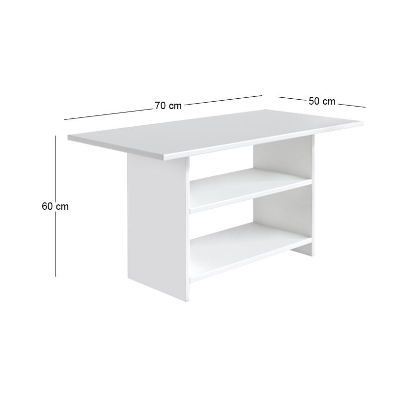 Τραπεζάκι σαλονιού Dallas Megapap χρώμα λευκό 70x50x60εκ.
