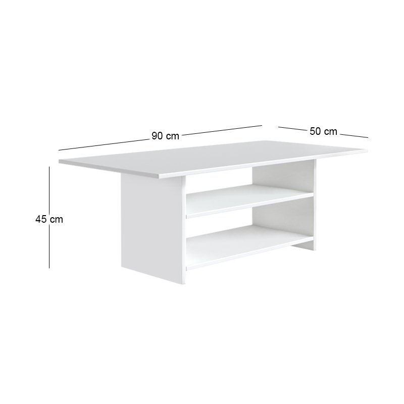 Τραπεζάκι σαλονιού Dallas Megapap χρώμα λευκό 90x50x45εκ.