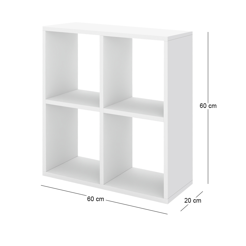 Βιβλιοθήκη Cube Megapap χρώμα λευκό 60x20x60εκ.