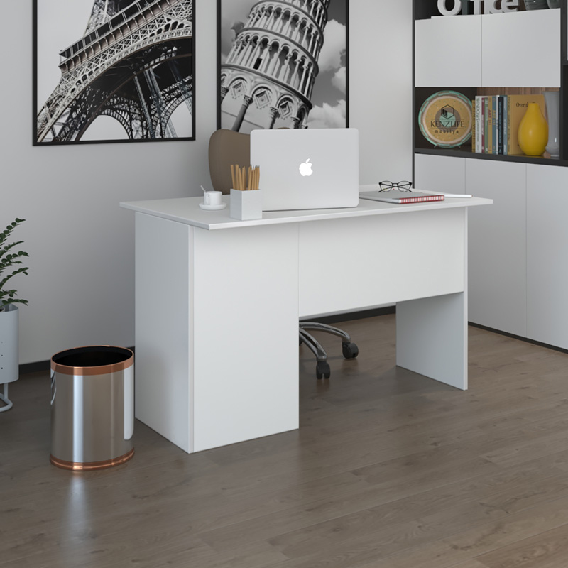 Γραφείο εργασίας με κλειδαριά Moto Megapap χρώμα λευκό 110x60x75εκ.