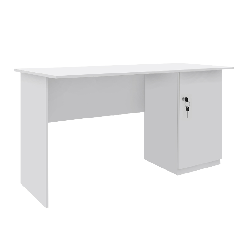 Γραφείο εργασίας με κλειδαριά Moto Megapap χρώμα λευκό 140x60x75εκ.