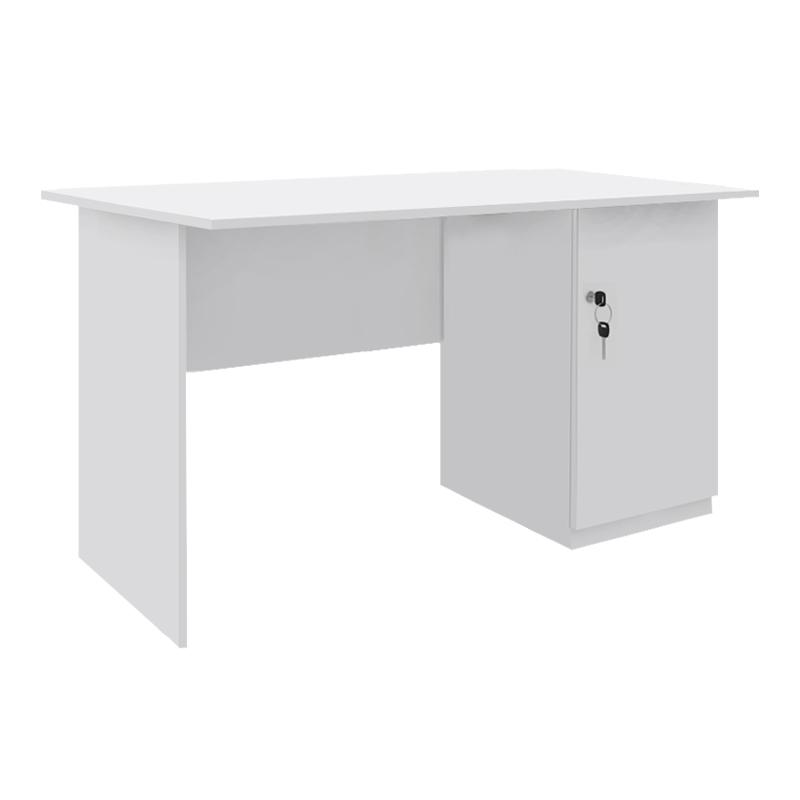 Γραφείο εργασίας με κλειδαριά Moto Megapap χρώμα λευκό 120x80x75εκ.