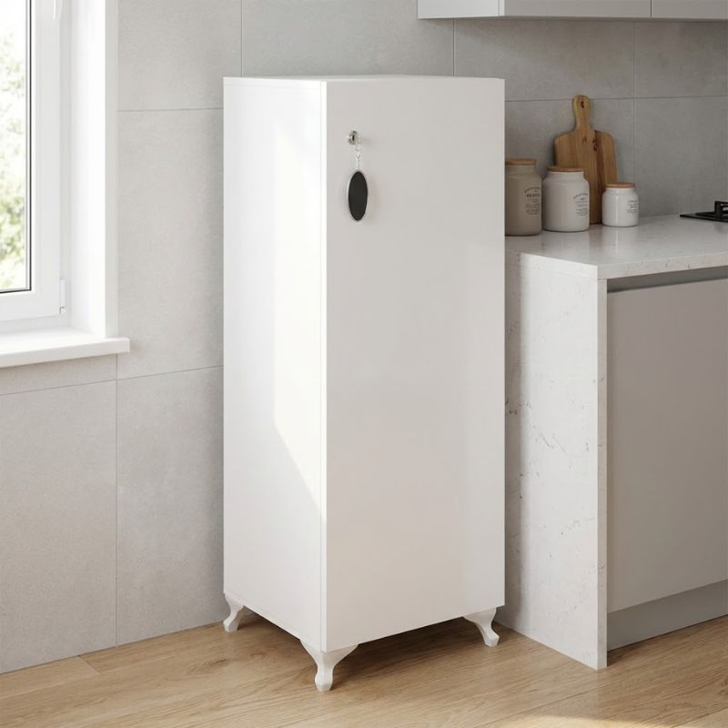 Ντουλάπι με κλειδαριά Zehra Megapap χρώμα λευκό 30x32x108εκ.