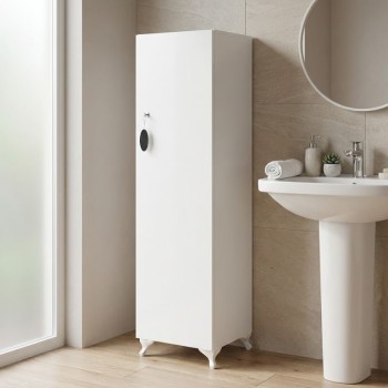 Ντουλάπι με κλειδαριά Zehra Megapap χρώμα λευκό 30x32x128εκ.