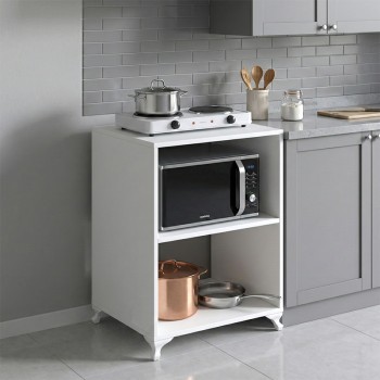 Έπιπλο κουζίνας για φουρνάκι Nadine Megapap χρώμα λευκό 60x56x85εκ.