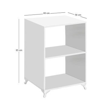 Έπιπλο κουζίνας για φουρνάκι Nadine Megapap χρώμα λευκό 60x56x85εκ.