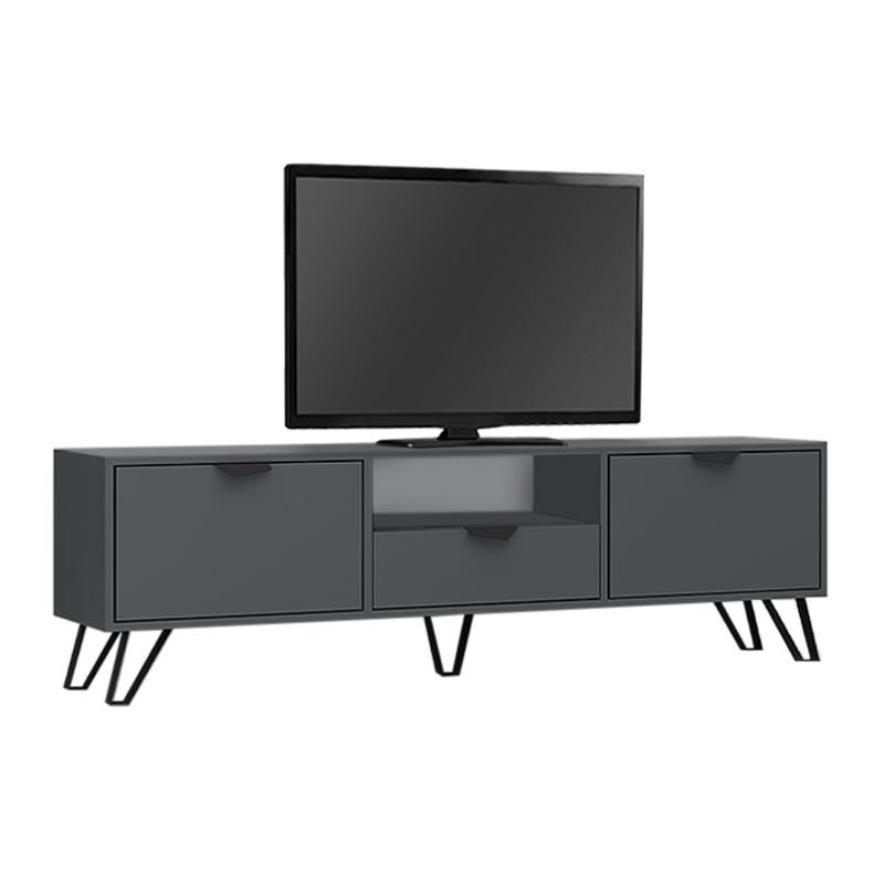 Έπιπλο τηλεόρασης Jasmine Megapap χρώμα ανθρακί 170x35x50εκ.