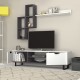 Σύνθεση τηλεόρασης Lonsa Megapap από μελαμίνη χρώμα λευκό 160x35x40εκ.
