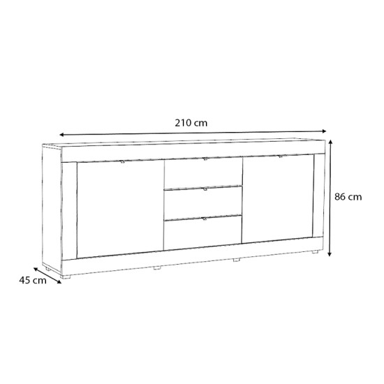 Μπουφές μελαμίνης Ocean Megapap χρώμα λευκό 210x45x86εκ. Μπουφές μελαμίνης Ocean Megapap χρώμα λευκό 210x45x86εκ.
