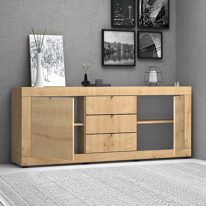 Μπουφές Ocean Megapap χρώμα φυσικό οξιάς 210x45x86εκ.