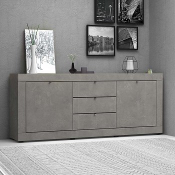 Μπουφές Ocean Megapap χρώμα γκρι σκυροδέματος 210x45x86εκ.