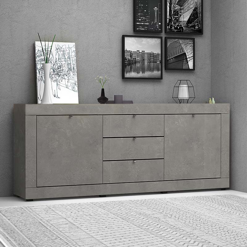 Μπουφές Ocean Megapap χρώμα γκρι σκυροδέματος 210x45x86εκ.