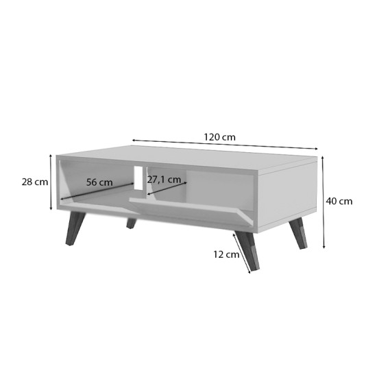 Τραπεζάκι σαλονιού Aster Megapap από μελαμίνη χρώμα sonoma 120x56x40εκ. Τραπεζάκι σαλονιού Aster Megapap από μελαμίνη χρώμα sonoma 120x56x40εκ.