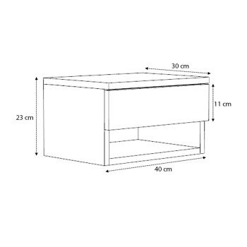 Κομοδίνο επιτοίχιο Mary Megapap χρώμα λευκό 40x30x23εκ.