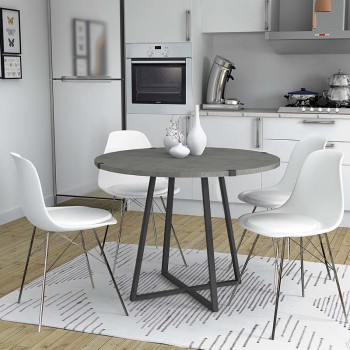 Τραπέζι Rubes Megapap χρώμα γκρι σκυροδέματος 100x100x78εκ.